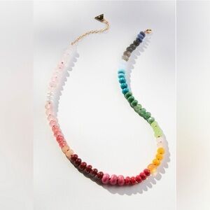 Anthropologie rainbow stone necklace